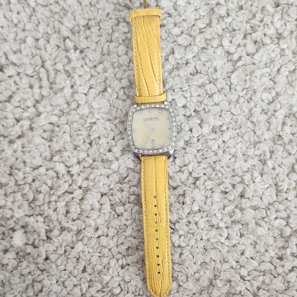 Yellow Joan Rivers Watch with Crystal Accents